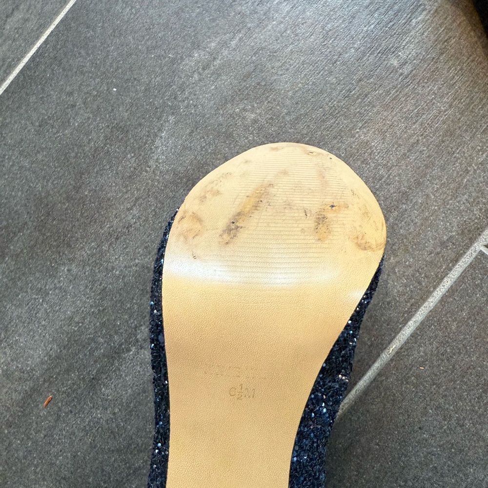 Nine West Glitter Peep Toe Heels in Navy - size 6.5 - Picture 3 of 4